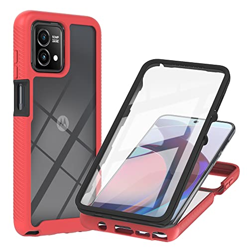 Ankoe for Motorola Moto G Stylus 5G 2023 Case with Built-in Screen Protector, Full-Body Protective Shockproof Rugged Bumper Cover, TPU Protective Shockproof Durable Case for Moto G Stylus 5G 2023 Red