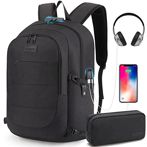 Tzowla Laptop Backpack for Men Women,Travel Work Security Anti Theft Water Resistant Durable Computer Bookbags with USB Charging Port,Gifts, Fit 14.3/15.6 inch Accessories