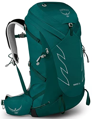 Osprey Tempest 34L Women's Hiking Backpack with Hipbelt, Jasper Green, WXS/S