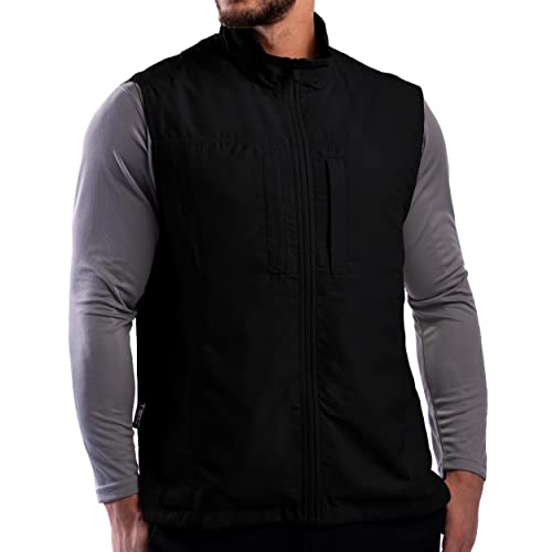 SCOTTeVEST Featherweight Vest for Men - 16 Hidden Pockets - Lightweight Water Repellent for Travel & More (Black, Medium)