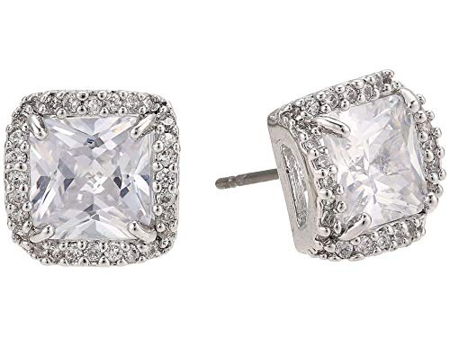 Kate Spade New York That Sparkle Princess Cut Large Studs Earrings Clear/Silver One Size