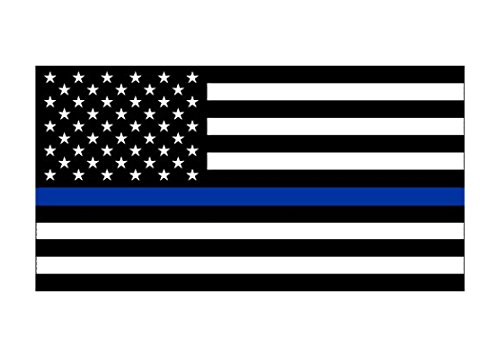 Rogue River Tactical Thin Blue Line Blue Lives Matter Flag Sticker Vinyl Decal for Car Truck Window Bumper Sticker Support of Police and Law Enforcement Officers (3x5')