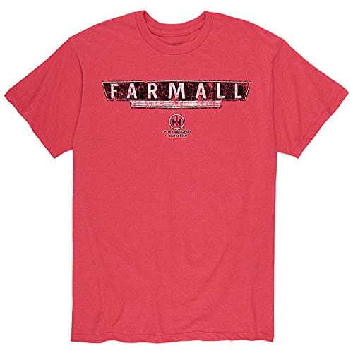 Country Casuals Farmall Grill Distressed - Men's Short Sleeve Graphic T-Shirt - Size Large Heather Red
