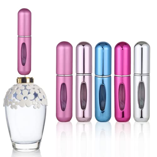 MDDRUIQI Perfume Travel Refillable-Travel Accessories-Perfume Atomizer Bottle Portable, Mothers/Fathers day Graduation Gifts Outdoor and Traveling 5ML (Travel Essentials,5 pack)