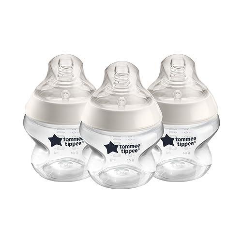 Tommee Tippee Closer to Nature Baby Bottles, Breast-Like Nipples with Anti-Colic Valve, 5 oz, 3 Count