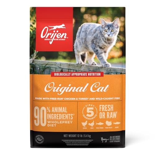 ORIJEN Original Cat, Grain Free Dry Cat Food for All Life Stages, With WholePrey Ingredients, 12lb