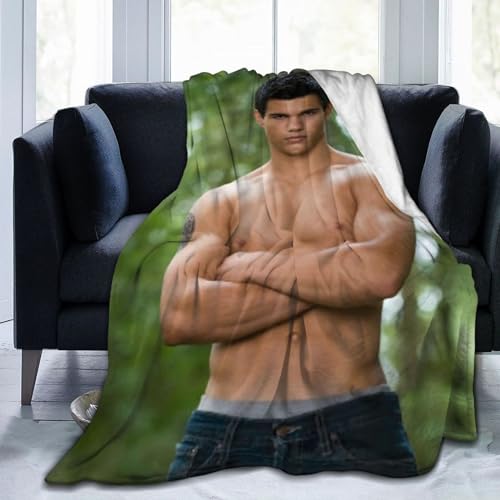 Taylor Lautner Blanket Ultra-Soft Micro Fleece Blankets Throw Blankets Decoration Gift for Decor Home Sofa,Office,Dormitory Bed car Camp Couch All Seasons