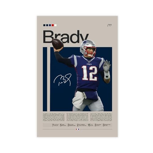Tom Brady Canvas Poster Wall Art Decor Print Picture Paintings for Living Room Bedroom Decoration Unframe: Unframe:12x18inch(30x45cm)