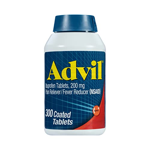 Advil Pain Reliever Medicine and Fever Reducer with Ibuprofen 200mg for Headache, Backache, Menstrual Pain and Joint Pain Relief - 300 Coated Tablets