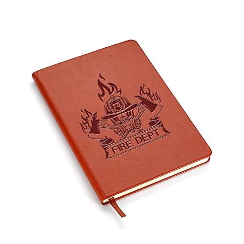 LBWCER Firefighter Leather Notebook Gift for Coworker Firefighter Graduation Gift Fire Hero Gift Fire Department Themed Notebook Firefighter Gifts for Men (FIRE DEPT)