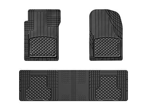 WeatherTech Trim-to-Fit Floor Mat - Semi Universal Vehicle Mats - 1st & 2nd Row 3-Piece Set (Black)