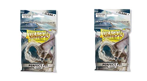 2 Packs Dragon Shield Inner Sleeve Clear Standard Size 100 ct Card Sleeves Individual Pack
