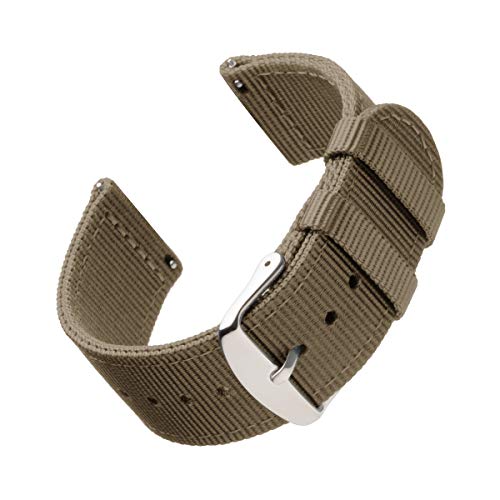 Archer Watch Straps - Premium Nylon Quick Release Replacement Watch Bands (Khaki, 20mm)