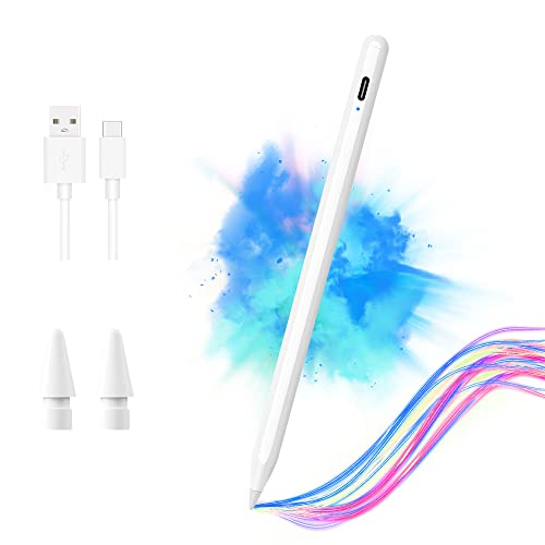 Stylus Pen with Tilt Sensitive & Palm Rejection, Active Pencil Compatible with (2018-2022) Apple iPad Pro 11/12.9 Inch, iPad 10.2 7/8/9th Generation, iPad Air 3rd/4th, iPad Mini 5/6th Gen