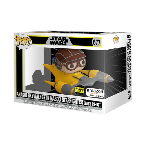 Funko Pop! Ride Super Deluxe: Star Wars Hyperspace Heroes - Anakin in Naboo Sarfighter with R2-D2, Amazon Exclusive