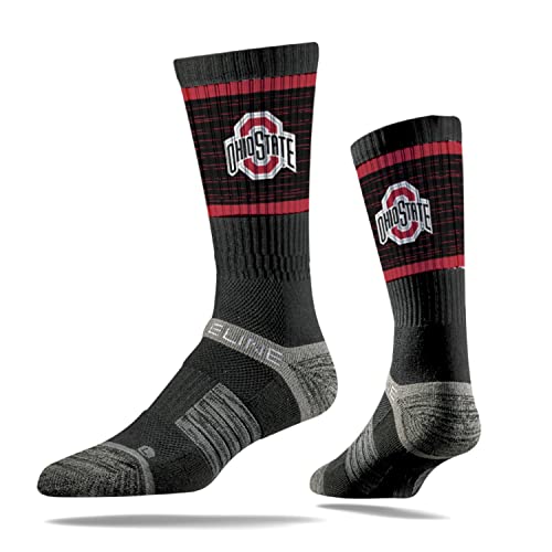 Strideline Ohio State Buckeyes Primary Logo NCAA Licensed Crew Socks - Black (S)