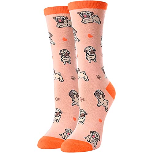 sockfun Funny Pug Gifts for Pug Lovers Women, Novelty Pug Socks Crazy Silly Fun Socks