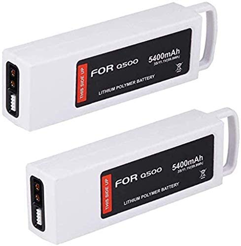 Q500 Drone Battery , 5400mAh 11.1V LiPO Battery with Charging Protection Function Compatible with Yuneec Typhoon Q500 Q500+ Typhoon 4K Typhoon G RC Quadcopter and Q500 Gopro Multicopter Drone (2 Pack)