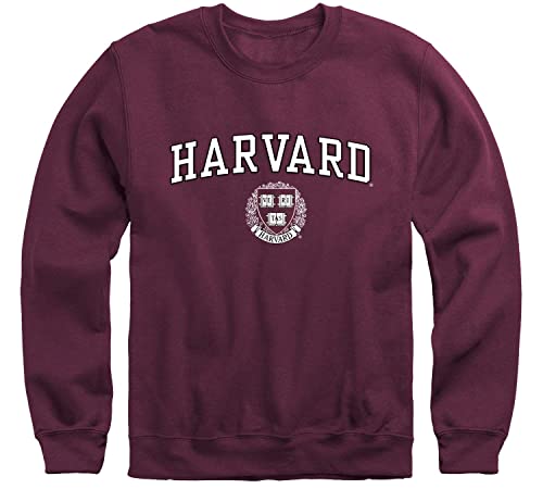 Ivysport Harvard University Crewneck Sweatshirt, Crest, Crimson, Medium
