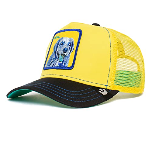 Goorin Bros. The Farm Acid Trip Collection Unisex Adjustable Trucker Cap, Yellow (Doggy Trip), One Size