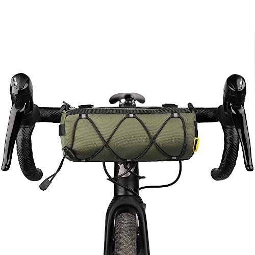 Rhinowalk Bike Handlebar Bag, Bicycle Front Bag Frame Storage Roll Bag Mountain Road Bikes Commuter Shoulder Bag Professional Cycling Accessories-Green