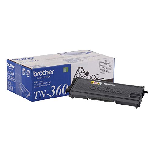 Brother Genuine High Yield Toner Cartridge, Black Toner, Page Yield Up to 2,600 Pages, TN360