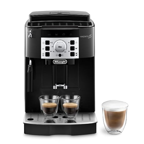 De'Longhi Magnifica S ECAM22.110.B, Coffee Maker with with Milk Frother, Automatic Espresso Machine with 2 Hot Coffee Drinks Recipes, Soft-Touch Control Panel, 1450W, Black