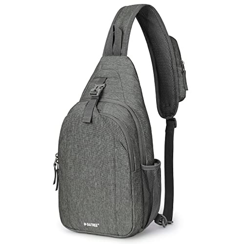 G4Free Sling Bag RFID Blocking Sling Backpack Crossbody Chest Bag Daypack for Hiking Travel(DimGray)