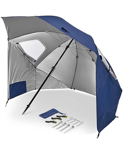 Sport-Brella Premiere XL UPF 50+ Umbrella Shelter for Sun and Rain Protection (9-Foot, Blue)