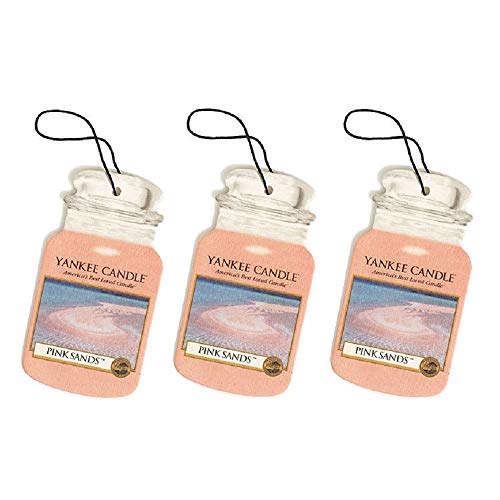 Yankee Candle Car Jar Pink Sands Air Freshener(Set of 3)
