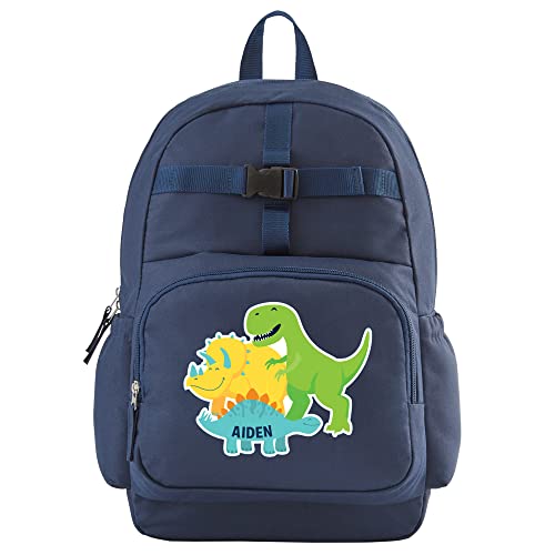 Let's Make Memories Personalized Kids Backpack with Lunch Box (Optional) - Navy, Dinosaurs