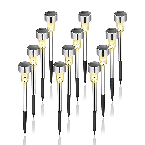 GIGALUMI Solar Pathway Lights, Warm White, Weather Resistant, Effortless Energy Efficiency, Easy Assembly, 20-Inch