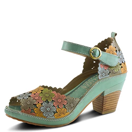 Spring Step L'Artiste Women's Avnia Ankle Strap Shoe Blue Multi EU 38 / US 7.5-8