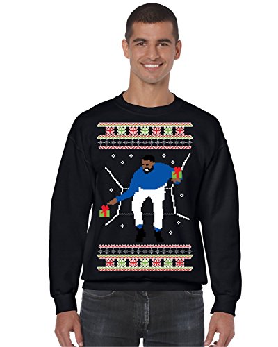 ALLNTRENDS Men's Crewneck 1-800 Hotline Bling Ugly Christmas Sweater (3XL, Black)
