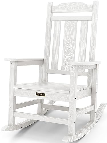 SERWALL Outdoor Rocking Chair White