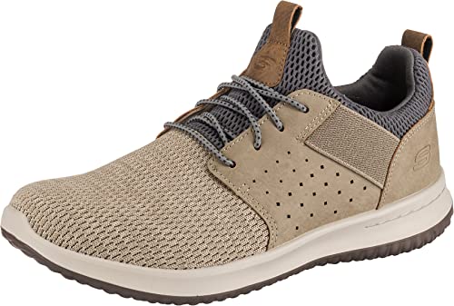 SKECHERS Men's Classic Fit-Delson-Camden Sneaker, Taupe, 10.5 Wide US