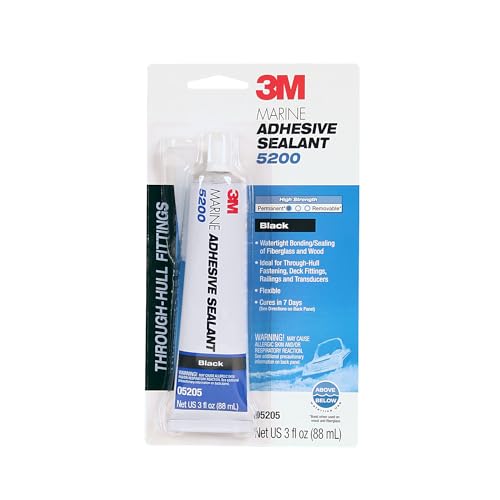 3M TALC Marine Adhesive Sealant 5200 - Permanent Bonding and Sealing for Boats and Marine Applications - Black - 3 Ounces