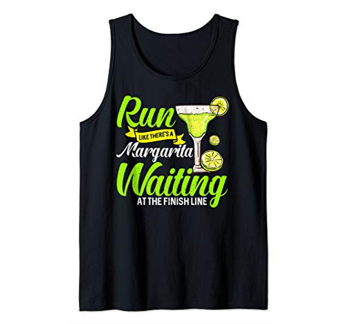 Run Like There's A Margarita Waiting Funny Running Tank Top