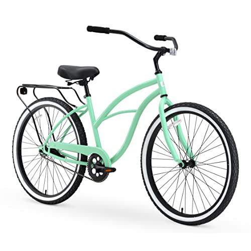 sixthreezero Around The Block Women's Beach Cruiser Bike, Hybrid Bicycle with Rear Rack