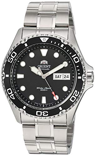 Orient Men's Japanese Automatic Sport Watch with Stainless Steel Strap, Silver, 22 (Model: FAA02004B), Black