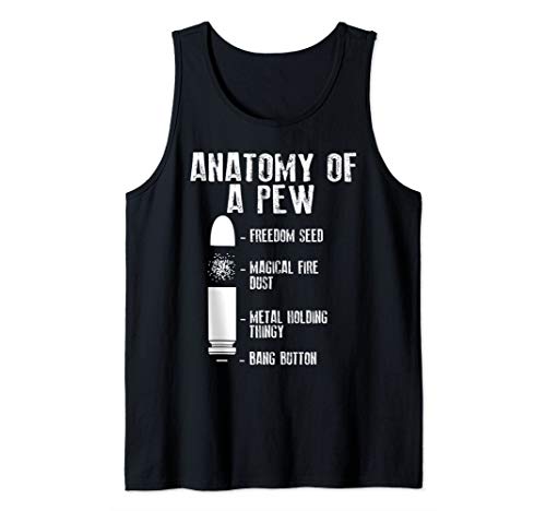 Anatomy Of A Pew Art | Funny Weapon Gun Bullet-Proof Gift Tank Top
