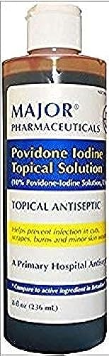 Major Povidone Iodine 10% Unflavored Solution, 8 Fl Oz