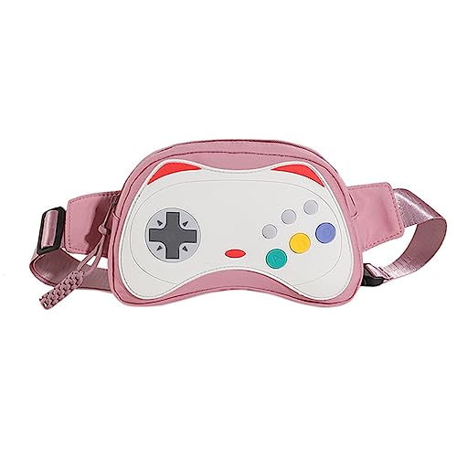 Cute Game Controller Fanny Pack Belt Bag, Women's Sports Chest Bag For Running, Casual Fashion Cartoon Shoulder Crossbody Bag (Pink)