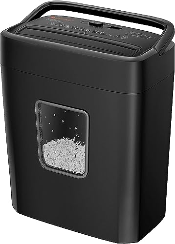 Bonsaii 6 Sheet High Security Micro Cut Paper Shredder, Credit Cards/Mail/Staples/Clips Shredder for Home Use with 4.2 Gallon Bin (C261-D)