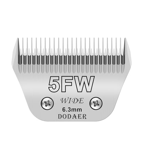 DODAER 5FW Detachable Dog Grooming Wide Blades,Compatible with Andis,Oster A5,Wahl KM10 Series Clippers,Cut Length 1/4'(6.3mm)