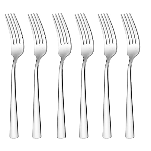 Dinner Forks set of 6,Stainless Steel Silverware Forks,Table Forks, 8 Inches, Silver,Dishwasher Safe