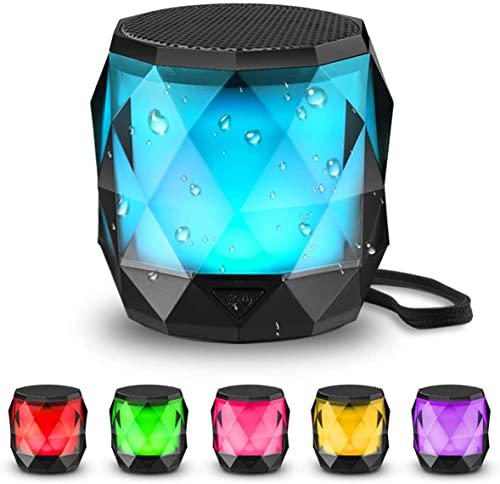 LFS Portable Bluetooth Speaker with Lights, Night Light Wireless Magnetic Waterproof Speaker, 7 Color LED Auto-Changing,TWS,Perfect Mini Speaker for Shower, Home, Outdoor (Multicolor)