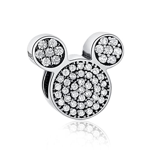 MITSOKU 925 Sterling Silver Charms for Bracelets Necklaces Cartoon Mouse Positioning Buckle Pendants Beads, Charms Jewelry Gift for Women Girls