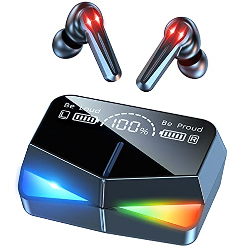 Wireless Gaming Earbuds with Microphone Cool Gaming Accessories Noise Cancelling in-Ear Bluetooth Headphones 65ms Touch LED Earphones Waterproof Gamer Headset USB C TWS Stereo 30H Playtime for Gamers