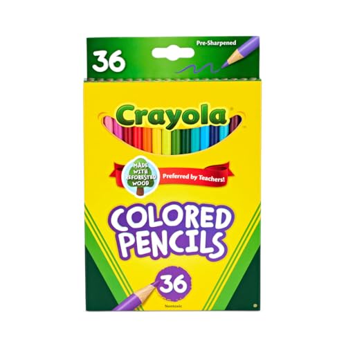 Crayola Colored Pencils (36ct), Kids Pencils Set, Art Supplies, Great for Coloring Books, Classroom Pencils, Nontoxic, 3+